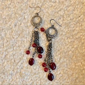 Three pair of dangle earrings